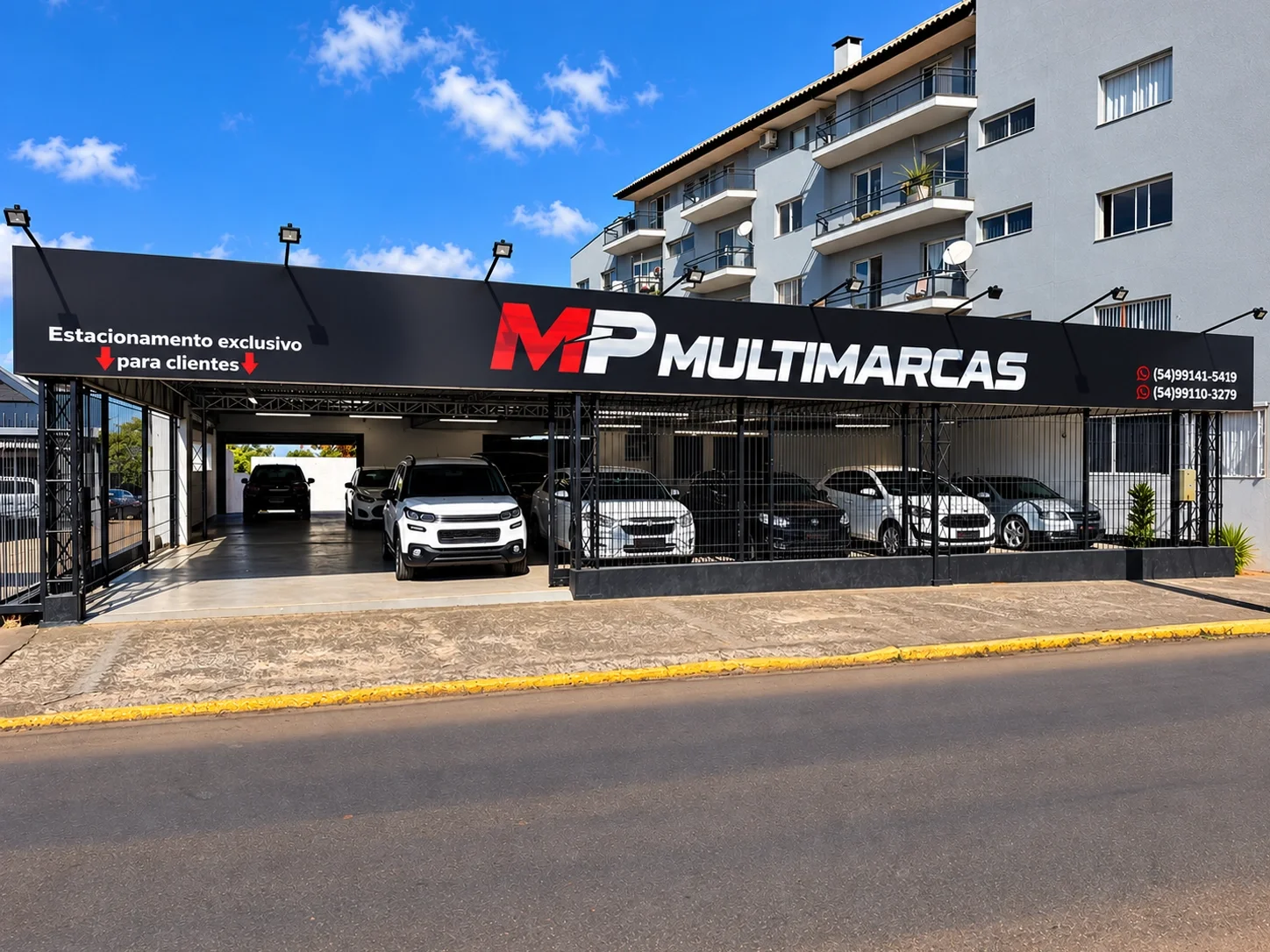 Fachada da MP Multimarcas — Avenida Flores da Cunha, 3466